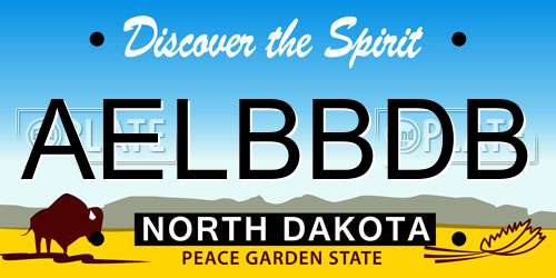 AELBBDB North Dakota License Plate