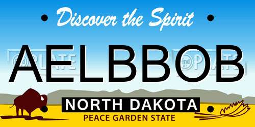 AELBBOB North Dakota License Plate
