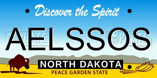 AELSSOS North Dakota License Plate