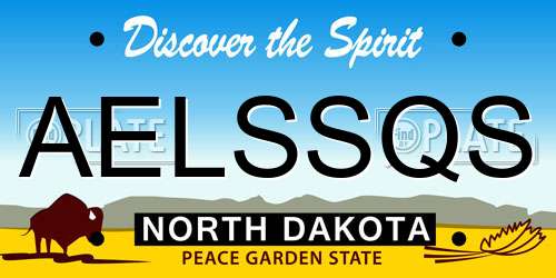 AELSSQS North Dakota License Plate