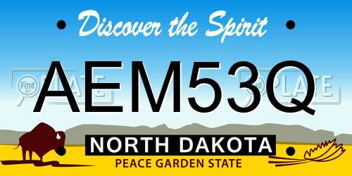 AEM53Q North Dakota License Plate