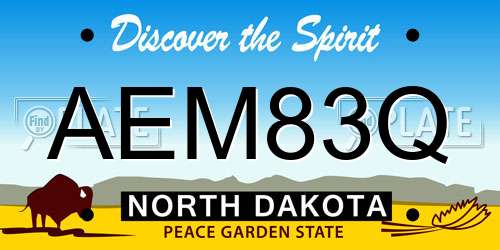 AEM83Q North Dakota License Plate