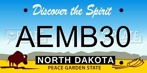 AEMB30 North Dakota License Plate