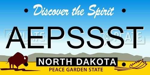 AEPSSST North Dakota License Plate