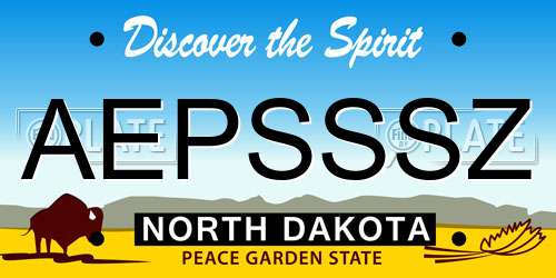 AEPSSSZ North Dakota License Plate
