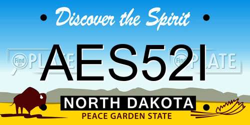 AES52I North Dakota License Plate