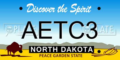 AETC3 North Dakota License Plate