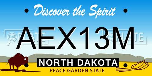 AEX13M North Dakota License Plate