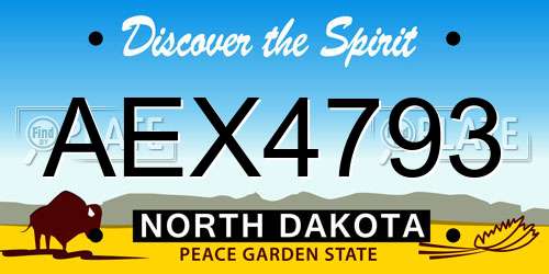 AEX4793 North Dakota License Plate