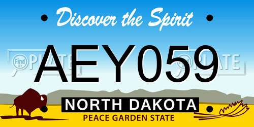 AEY059 North Dakota License Plate