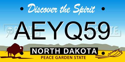AEYQ59 North Dakota License Plate