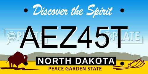 AEZ45T North Dakota License Plate