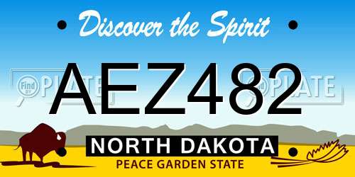 AEZ482 North Dakota License Plate