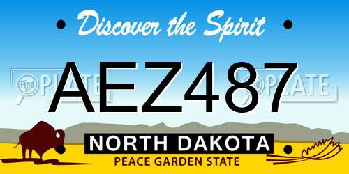 AEZ487 North Dakota License Plate