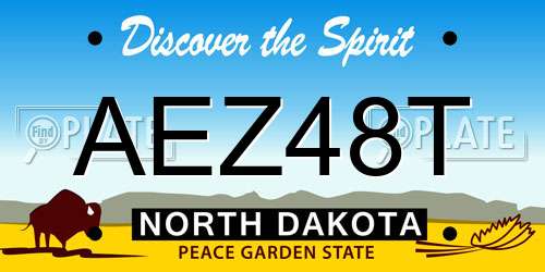 AEZ48T North Dakota License Plate