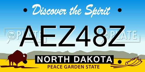 AEZ48Z North Dakota License Plate