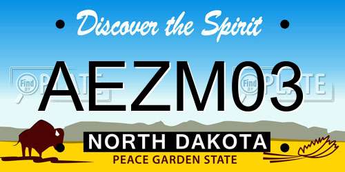 AEZM03 North Dakota License Plate