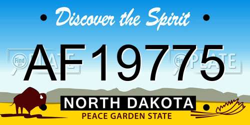 AF19775 North Dakota License Plate