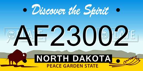 AF23002 North Dakota License Plate