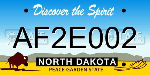 AF2E002 North Dakota License Plate
