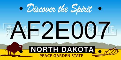 AF2E007 North Dakota License Plate