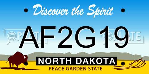 AF2G19 North Dakota License Plate