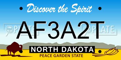 AF3A2T North Dakota License Plate