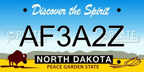 AF3A2Z North Dakota License Plate