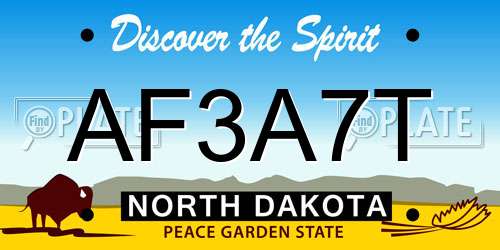 AF3A7T North Dakota License Plate
