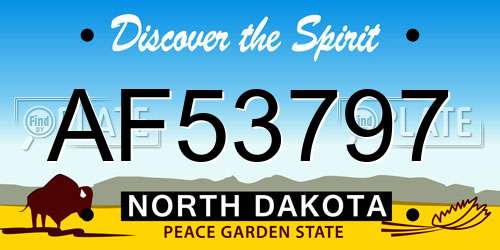 AF53797 North Dakota License Plate