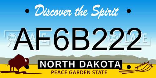 AF6B222 North Dakota License Plate