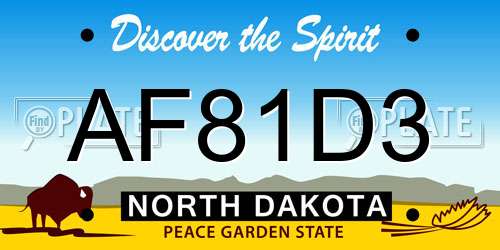 AF81D3 North Dakota License Plate