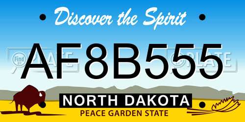 AF8B555 North Dakota License Plate