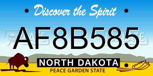 AF8B585 North Dakota License Plate
