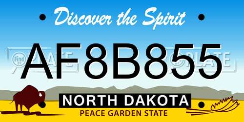 AF8B855 North Dakota License Plate
