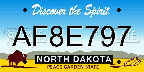 AF8E797 North Dakota License Plate
