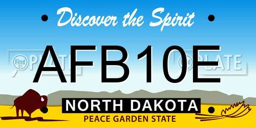 AFB10E North Dakota License Plate