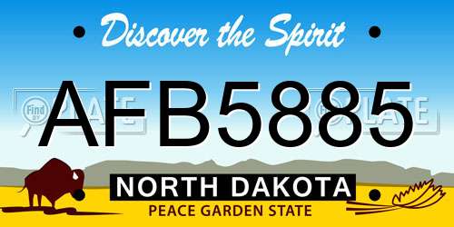 AFB5885 North Dakota License Plate