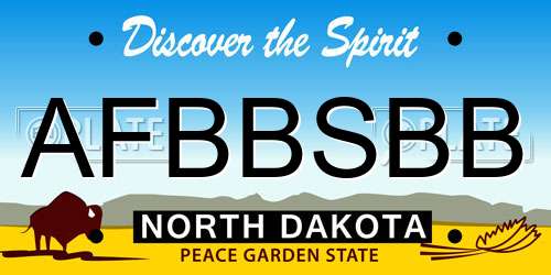 AFBBSBB North Dakota License Plate