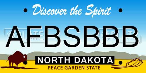 AFBSBBB North Dakota License Plate