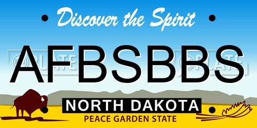 AFBSBBS North Dakota License Plate