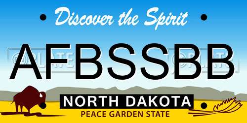 AFBSSBB North Dakota License Plate