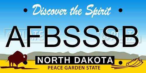 AFBSSSB North Dakota License Plate