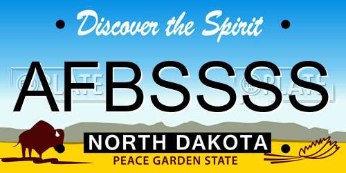 AFBSSSS North Dakota License Plate