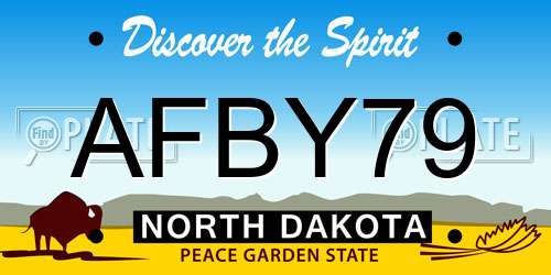 AFBY79 North Dakota License Plate