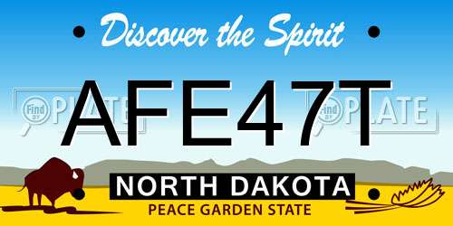 AFE47T North Dakota License Plate