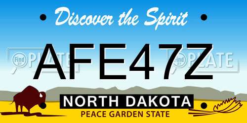 AFE47Z North Dakota License Plate