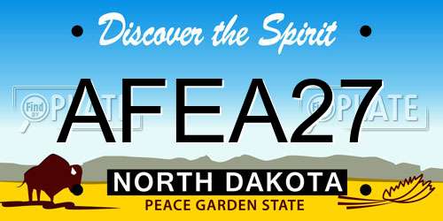 AFEA27 North Dakota License Plate