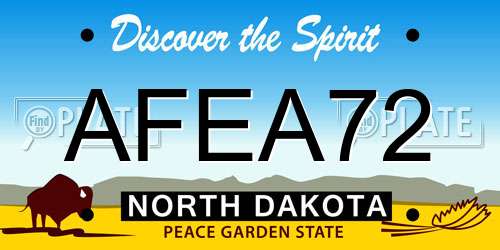 AFEA72 North Dakota License Plate