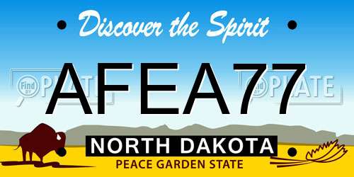 AFEA77 North Dakota License Plate
